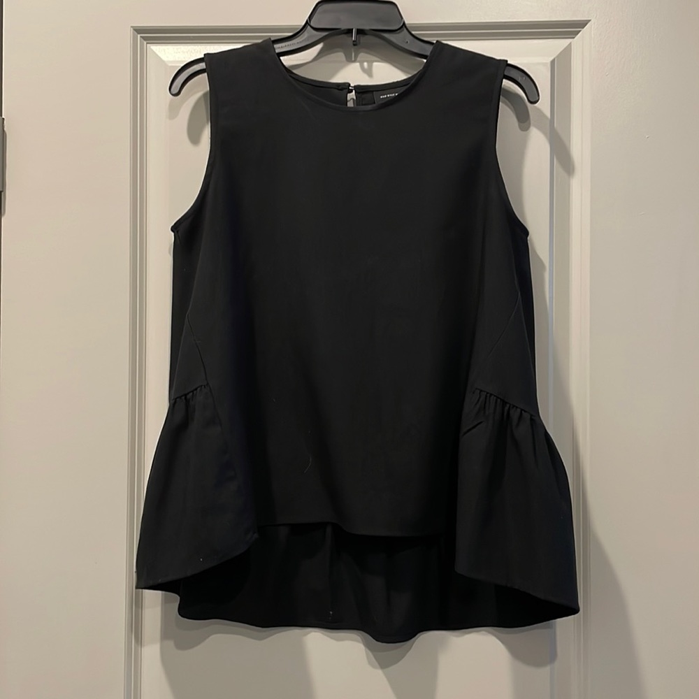 Black peplum-back top from Who What Wear (S)